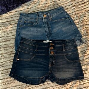 No Boundaries Blue and Dark Blue Jean Shorts